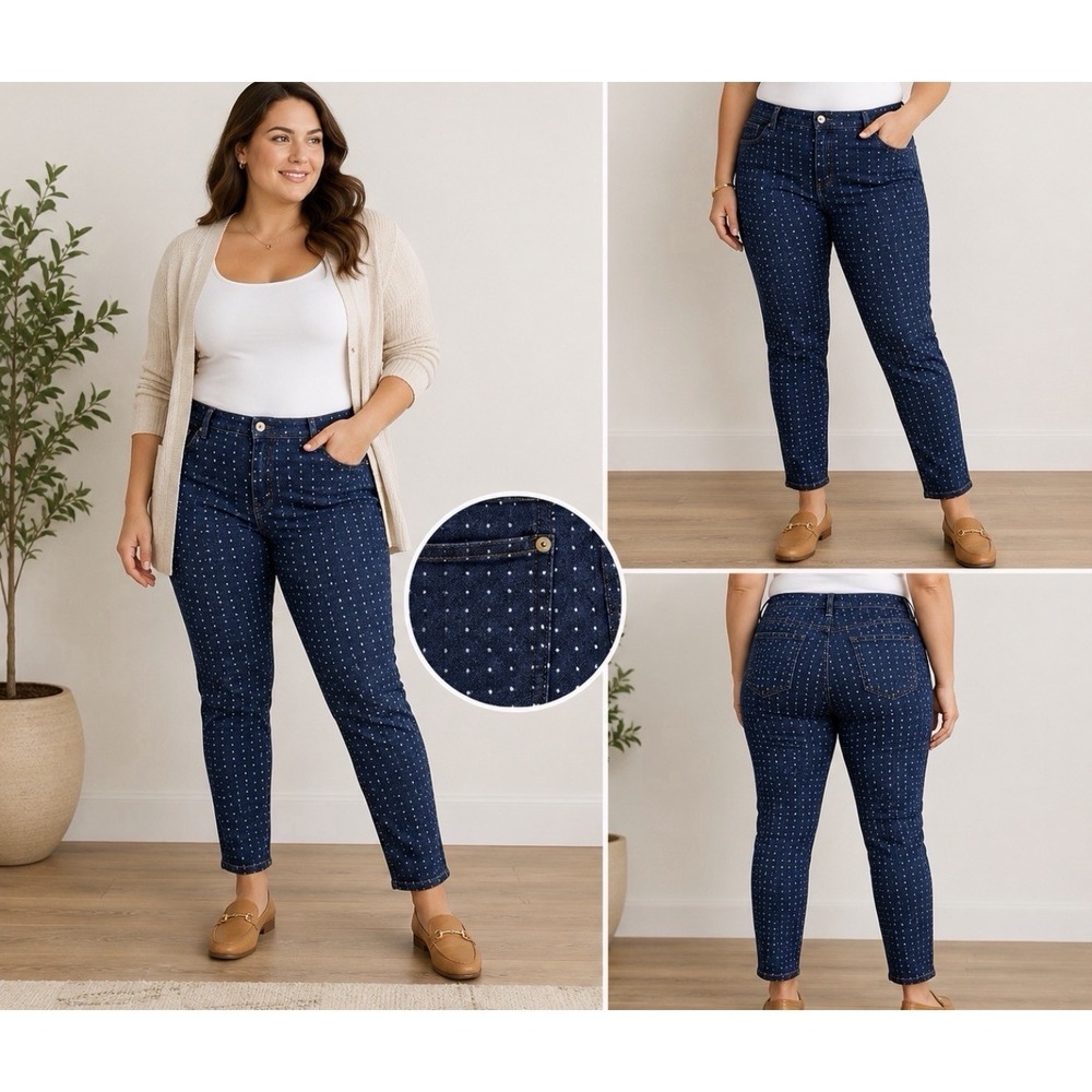 AG Adriano Goldschmied Stevie Ankle Slim Straight Printed Jeans Women 30R Dark